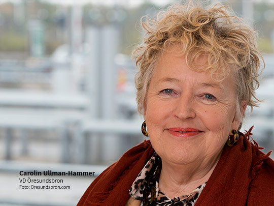 Carolin Ullman-Hammer berättar att  trafiken över Öresundsbron ökar