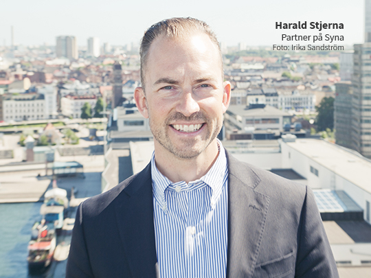Harald Stjerna, Partner på kreditupplysningsföretaget Syna tycker staden och företagen har ett viktigt förhållande