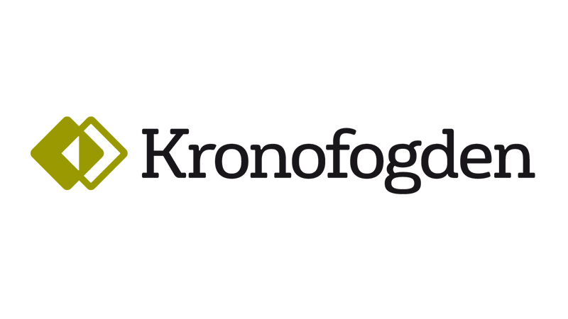 Bild med Kronofogdens logotyp. Kronofogden har just gett ut ett pressmeddelande om att fler och större krav skickas.